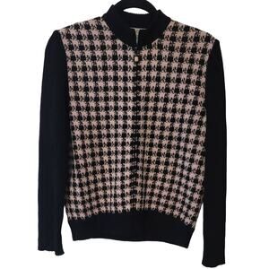 ST JOHN COLLECTION KNITS Pink Black Zipper Jacket Blazer 4